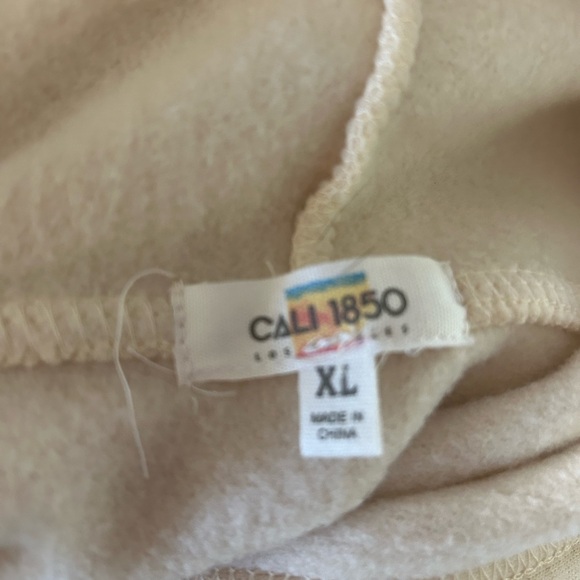 Cali 1850 women’s Cream Hoodie with 'Good Vibes' Print size XL NWT - Picture 6 of 6